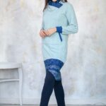 örökkék // everblue - Heritage női pulóverruha - Fonott Jégkék